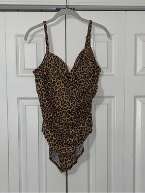 Aqua Green Swimwear Leopard One Piece Swimsuit